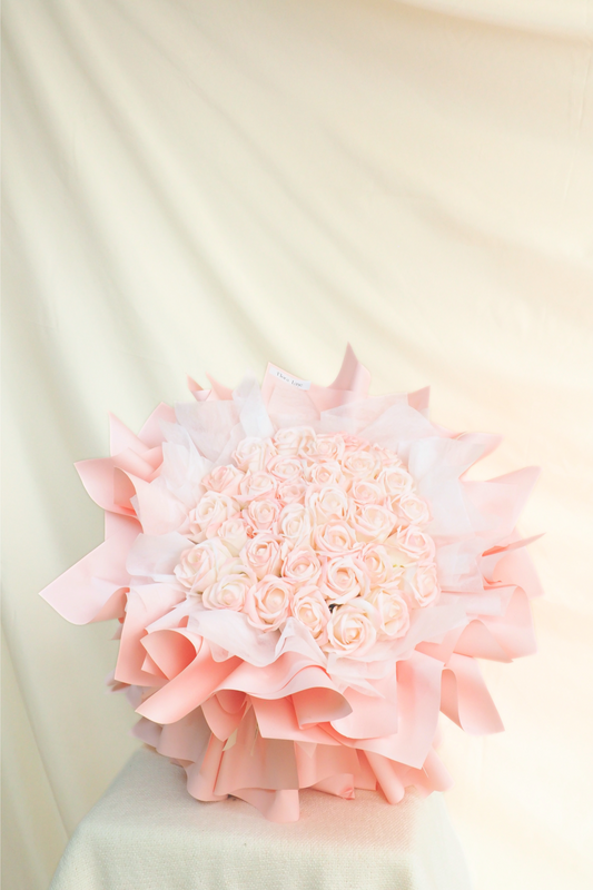 Celosia Blush Bloom Rose Bouquet